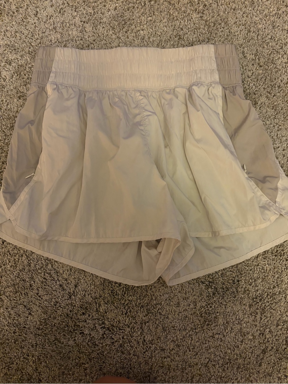 Yogalicious Bailey Short Cream High Waisted Athletic Running Shorts Size L
